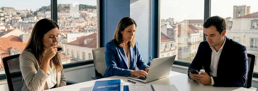 Team discussing outsourcing in Lisbon office