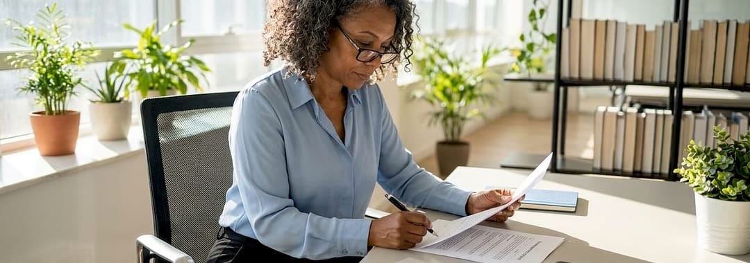 HR professional reviewing co-employment contract