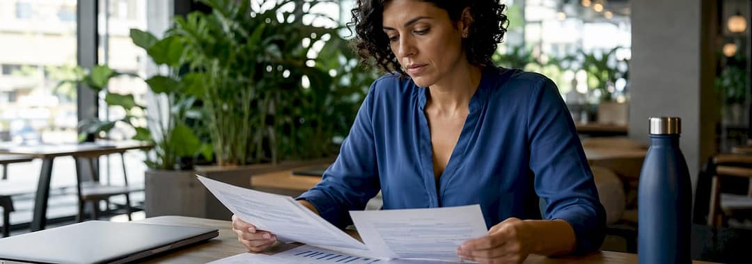 IT manager reviewing job roles documents