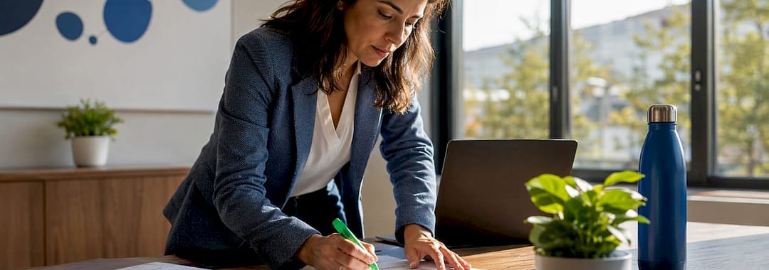 HR manager reviewing employee health policies
