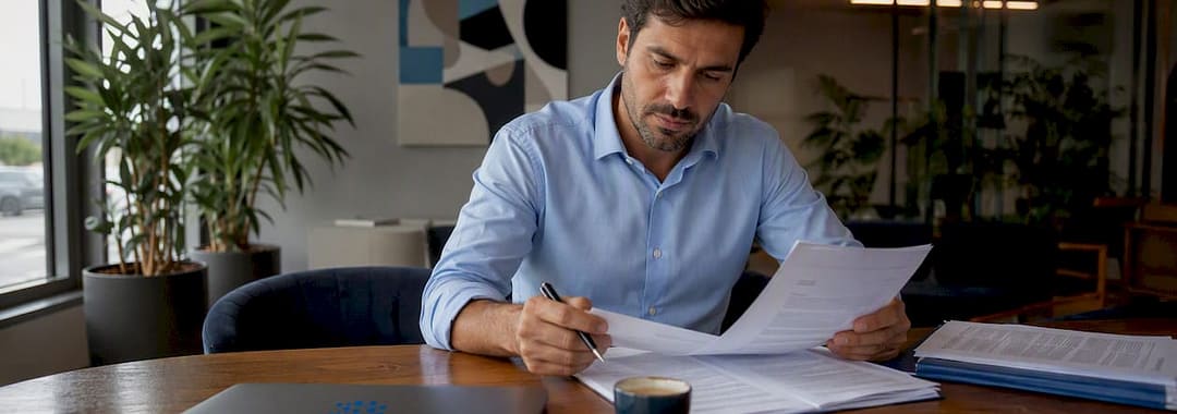 Consultant reviewing Portuguese workforce contracts