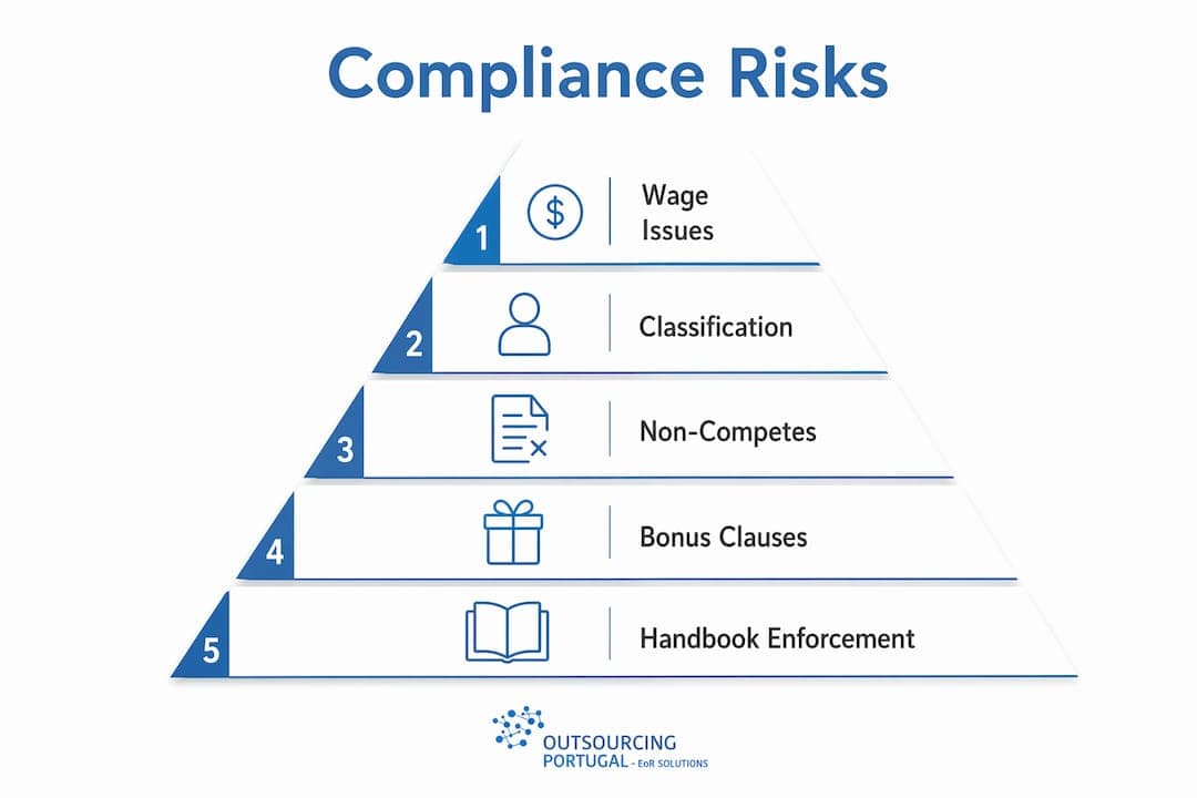 Infographic of ranked compliance risks in employment terms