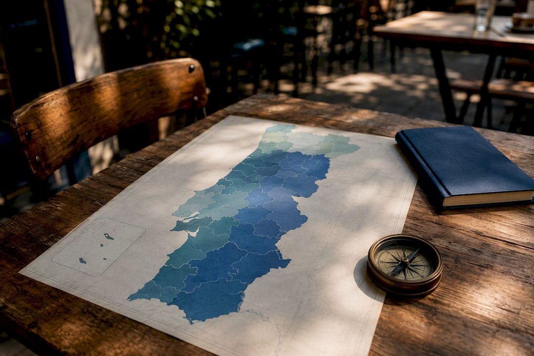 Map of Portugal showing shaded business territories