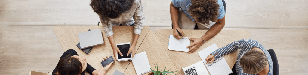 Portugal Employment Solutions Team Meeting Portugal EOR team meeting - employment solutions specialists discussing compliant hiring and employer of record service